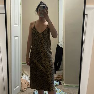 Leopard print slip dress